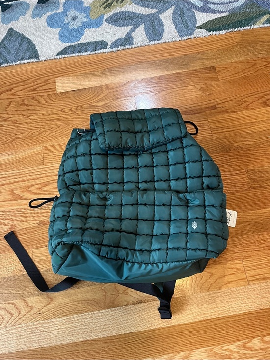 Free People Quilted Teal Green Hiker Backpack NWT main image 15